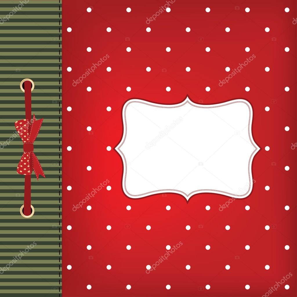 Vector greeting card with bow