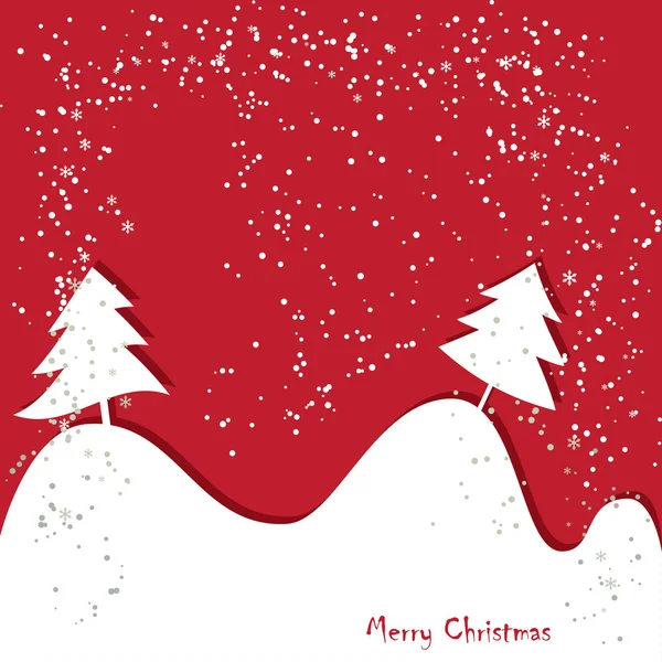 Navidad, Año Nuevo saludo tradicional tarjeta roja — Vector de stock