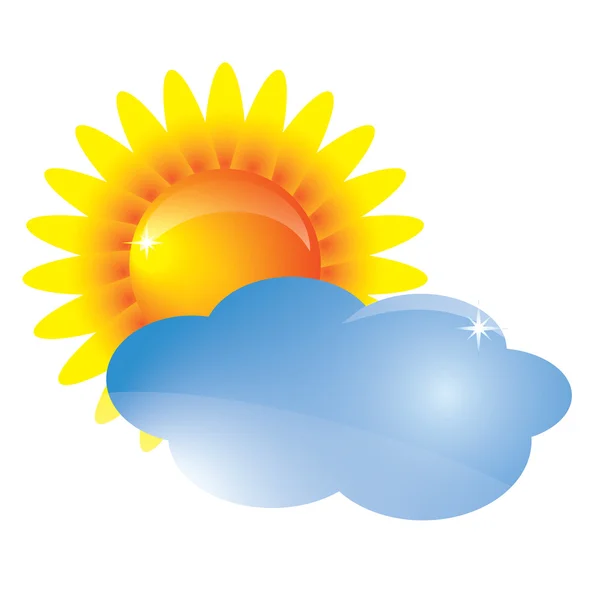 Vector sun and cloud — Stock Vector