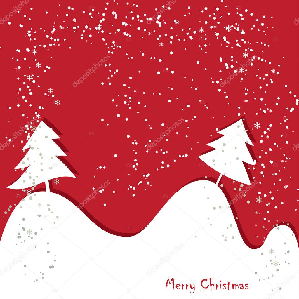 Christmas , New Year greeting traditional red card