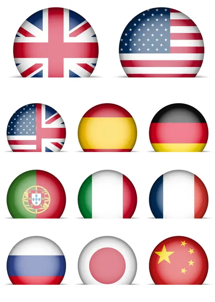 Colección de iconos de banderas — Vector de stock