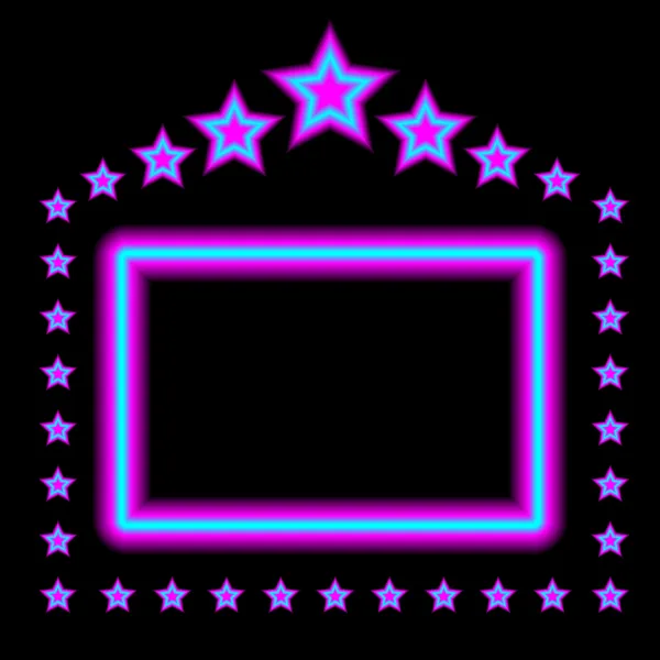 Cadre néon lumineux — Image vectorielle