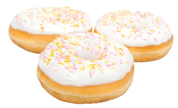 흰 빵에 고립된 도넛들 — 스톡 사진