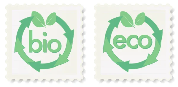 Eco y Bio sellos — Vector de stock