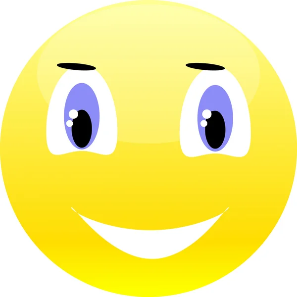 Emoticon giallo sorridente vettoriale . — Vettoriale Stock