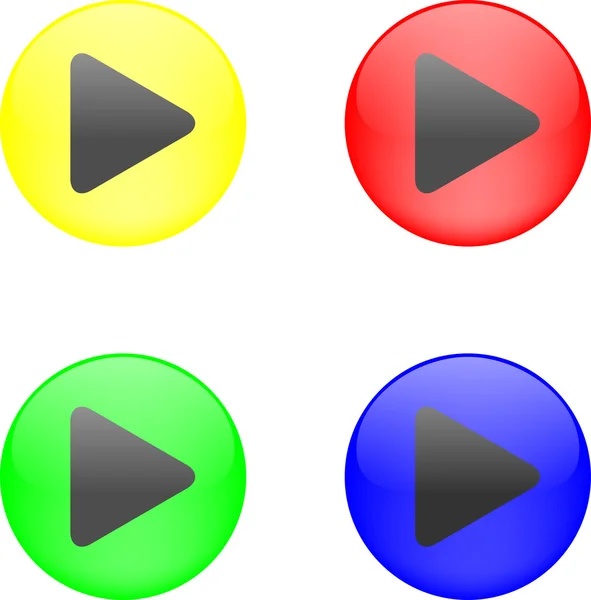 Vector - Button with Play — Stock Vector