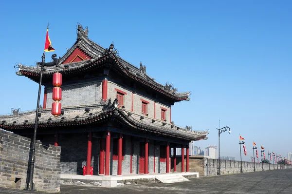 Antico muro della città di Xian, Cina — Foto Stock
