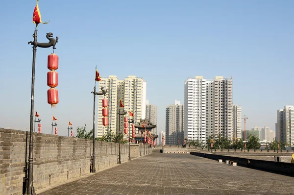Oude stadsmuur van xian, china — Stockfoto
