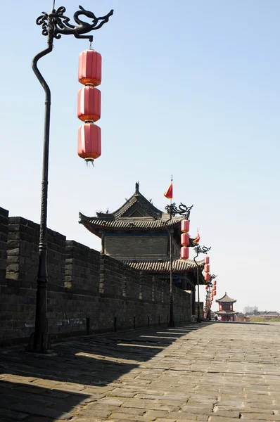 시안, 중국의 고 대 도시 벽 — 스톡 사진