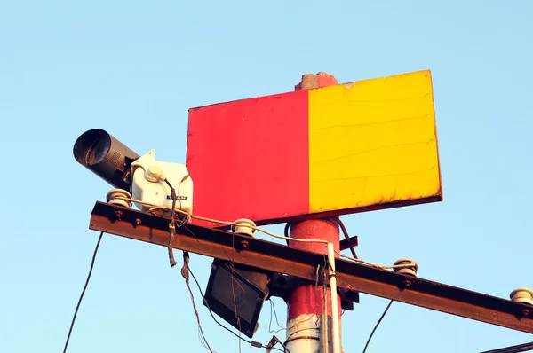 Red and yellow signs — Stock Photo, Image