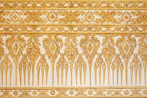 Thai traditional classic pattern on temple wall
