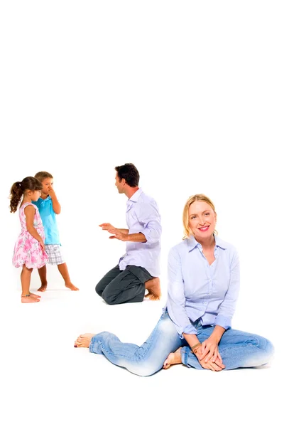 Family with two children — Stock Photo, Image