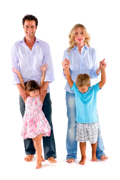 Rodina se dvěma dětmi — Stock fotografie
