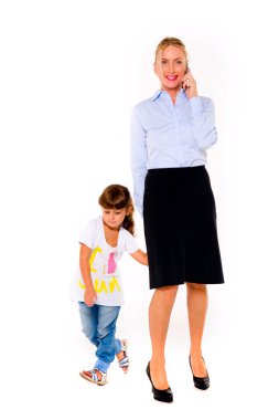 Mother and daughter clipart