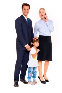 Family with one child clipart