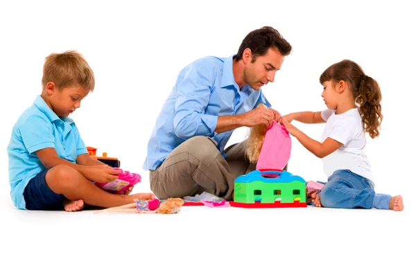 Père jouant avec les enfants — Photo