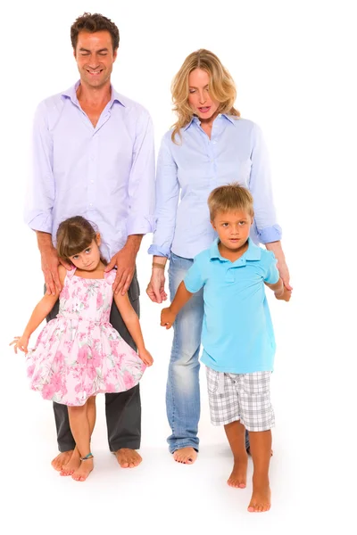 Familie met twee kinderen — Stockfoto