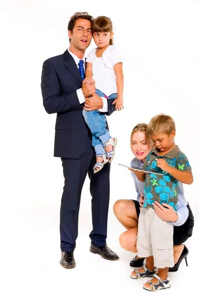 Rodina se dvěma dětmi — Stock fotografie