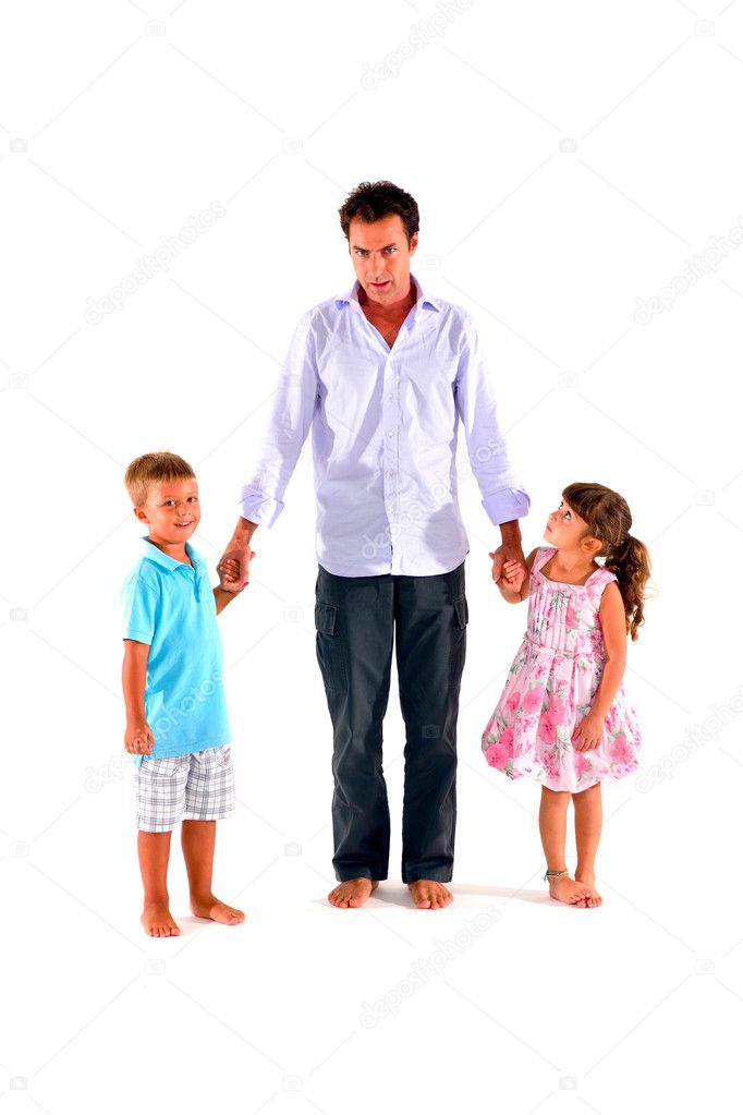 Father with two children