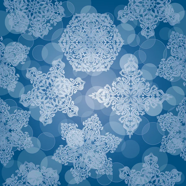 クリスマスの雪の装飾的なシームレス パターン — ストックベクタ