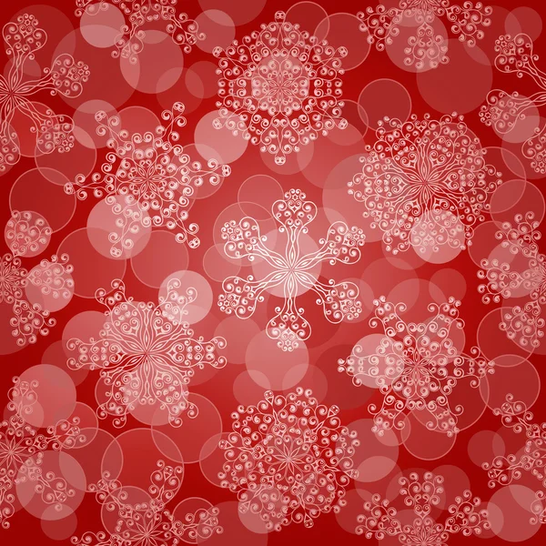 圣诞节雪花与装饰无缝模式 — 图库矢量图片