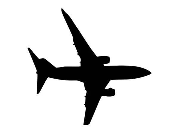 白双喷射飞机孤立的剪影 — 图库矢量图片