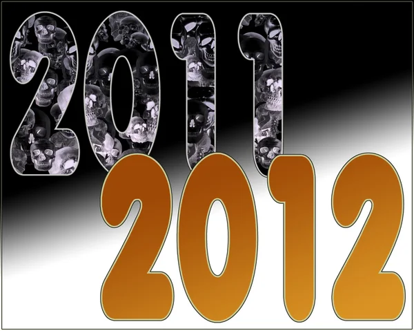 2012 の黄金の年の悪い開始の 2011 年末 — ストック写真