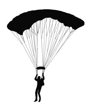 Sky Diver with parachute clipart