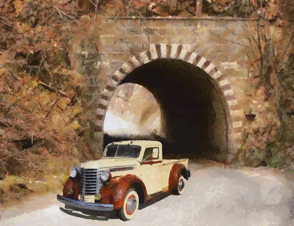 Vecteur Vintage voitures peinture à l'huile — Image vectorielle