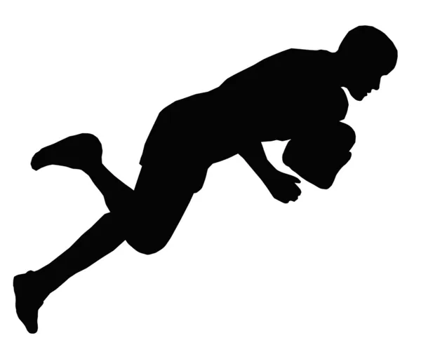 Sport Silhouette - Rugby Dive para linha de teste — Vetor de Stock