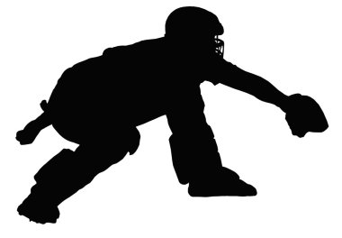 Baseball Catcher Awaiting Delivery clipart