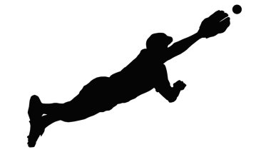 Baseball Diving Fielder clipart