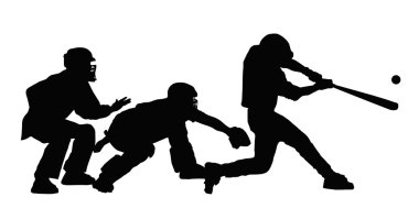 Home Base Catcher Batter and Umpire clipart