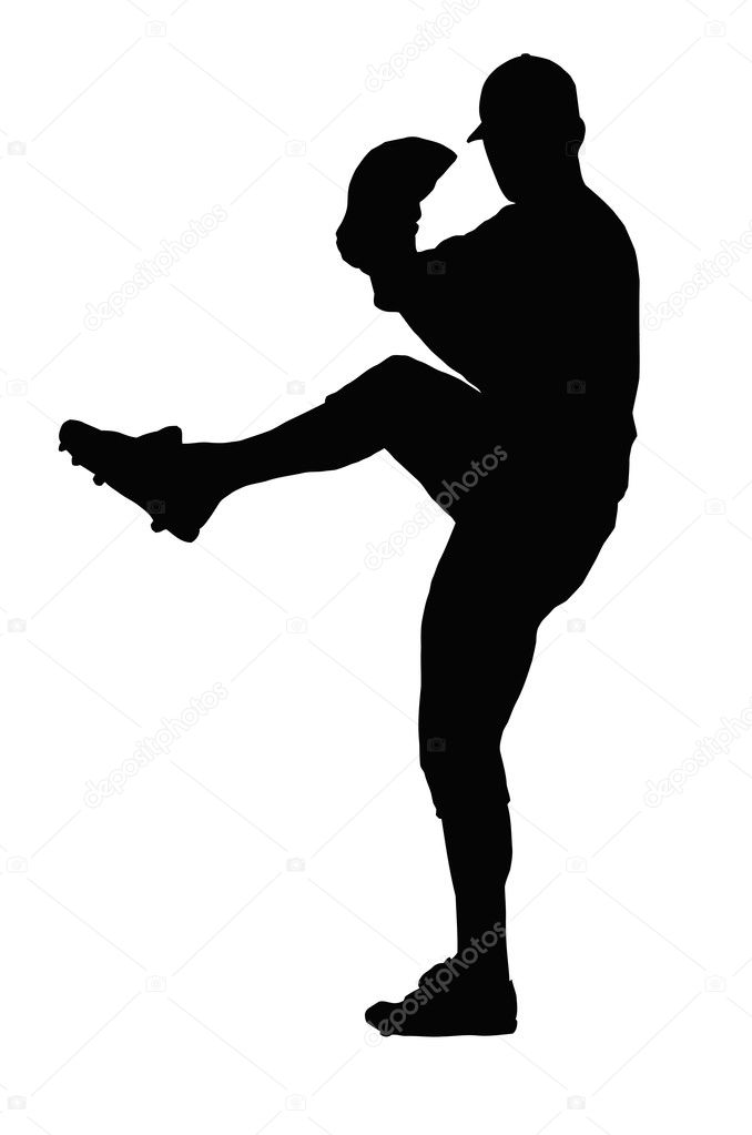 Silhouette Of Baseball Pitcher About To Pitch High-Res Stock Photo