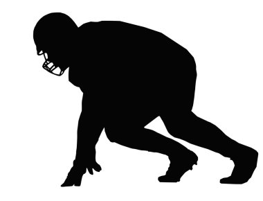 Silhouette American Football Player Scrimmage clipart