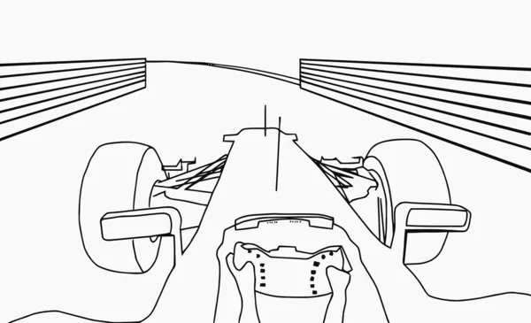 Silhouette F1 Vue sur le cockpit — Image vectorielle