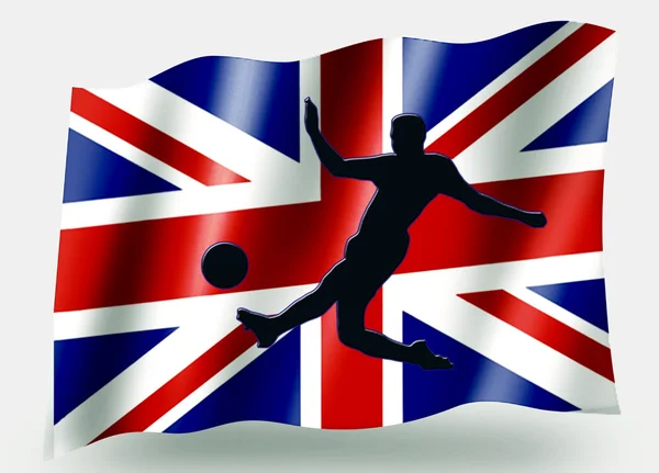 Vlag land sport pictogram silhouet Britse voetbal — Stockfoto