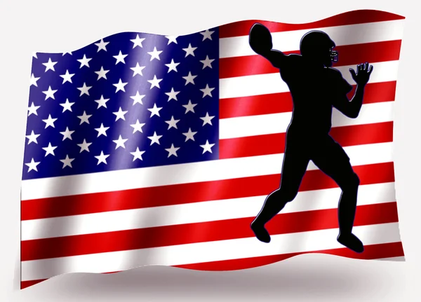 Bandera del país Sport Icon Silhouette Estados Unidos Fútbol americano —  Fotos de Stock