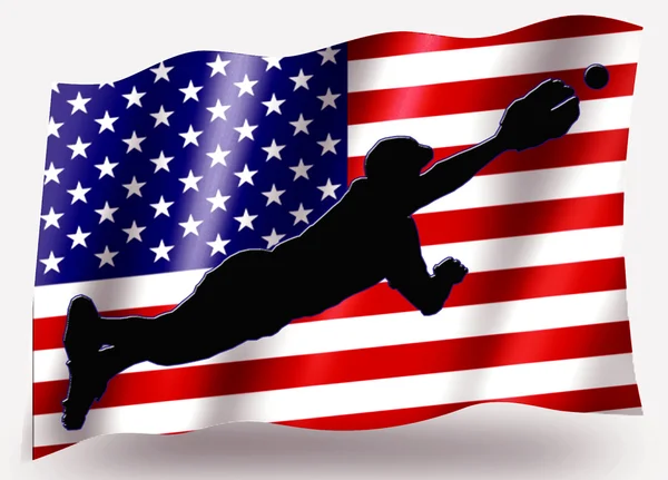 Bandera del país Deporte Icono Silueta USA Baseball Dive —  Fotos de Stock