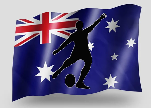 Vlajka země sportovní ikona silueta Austrálie rugby kicker — Stock fotografie