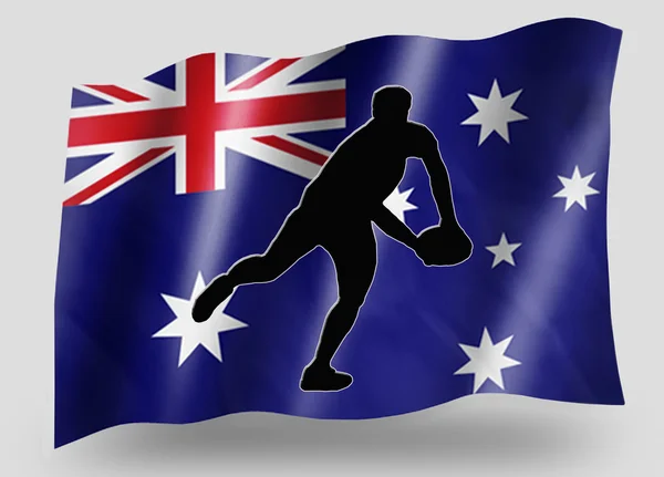Vlajka země sportovní ikona silueta Austrálie rugby pass — Stock fotografie