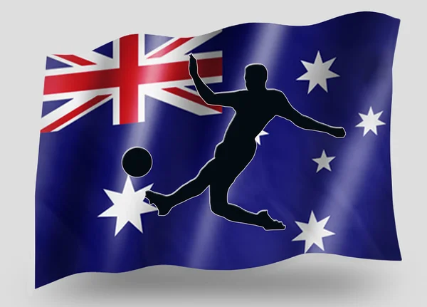 国家国旗体育图标的轮廓澳大利亚足球 — 图库照片