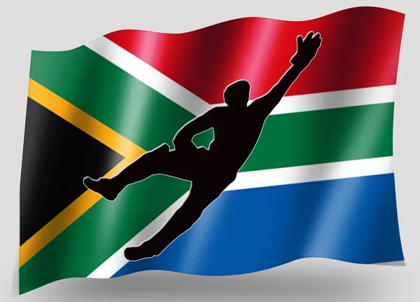 stock image Country Flag Sport Icon Silhouette South Africa Cricket Catch