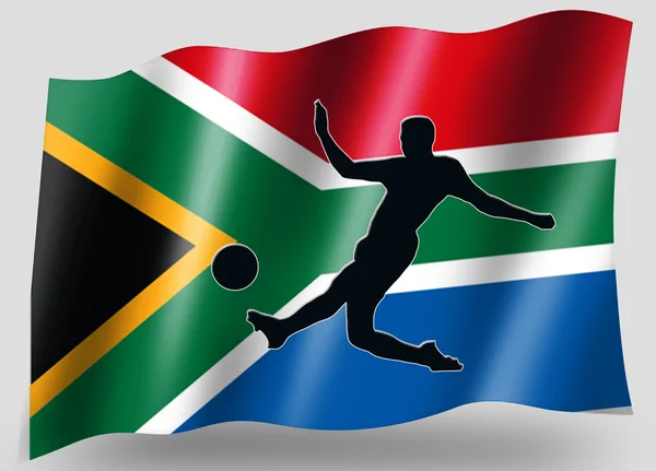 Vlag land sport pictogram silhouet Zuid-Afrika voetbal — Stockfoto