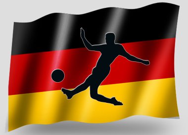 Ülke bayrağı spor simgesi siluet Alman Futbol