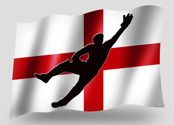 Flaga kraju sport ikony sylwetka angielski krykieta połowu — Zdjęcie stockowe