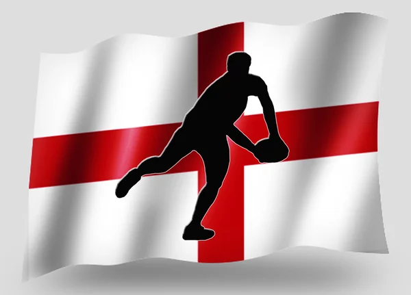 Land flagga sport ikonen silhuett engelsk rugby pass — Stockfoto