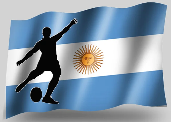 Флаг страны Икона спорта Силуэт аргентинского регби Place Kick — стоковое фото
