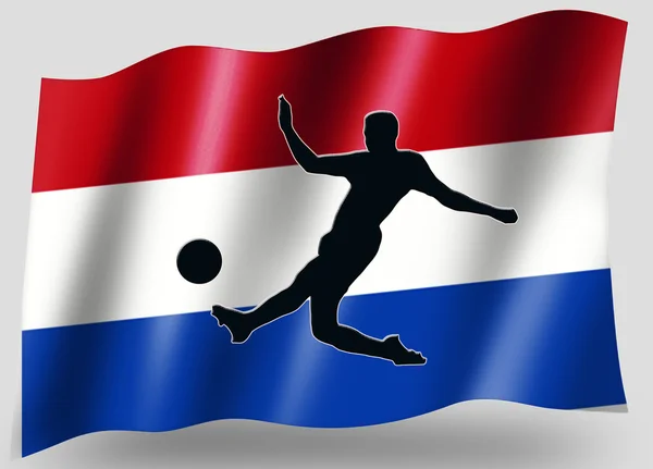 Флаг Нидерландов Икона голландского футбола — стоковое фото