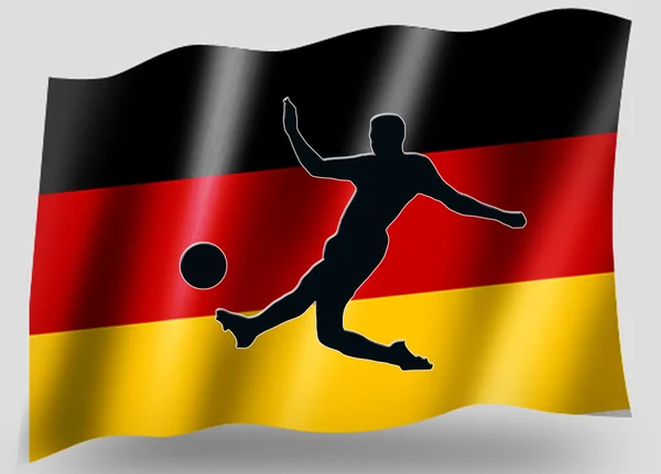 Χώρα σημαία Αθλητισμός εικονίδιο σιλουέτα γερμανικό ποδόσφαιρο — Φωτογραφία Αρχείου